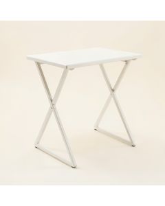 Dawn Bend Compact Balcony Table - White (synthetic illustration; no displayed measurements)