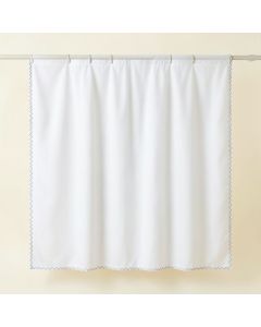 Pine Dale Shower Curtain Hanging Flat From A Plain Rod - White (synthetic illustration; no displayed measurements)