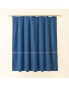 Cove Crossing Shower Curtain Hanging Flat From A Plain Rod - Blue (synthetic illustration; no displayed measurements)