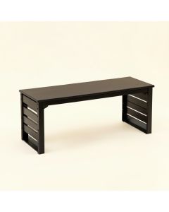 Field Bend Narrow Outdoor Storage Bench - Black (synthetic illustration; no displayed measurements)