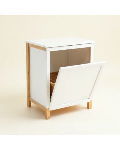Maple Bend Freestanding Pull-Out Hamper Cabinet - White (synthetic illustration; no displayed measurements)