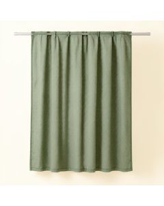 Reed Canyon Shower Curtain Hanging Flat From A Plain Rod - Green (synthetic illustration; no displayed measurements)