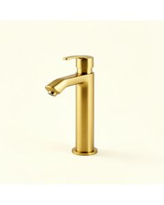Elite Tall Single Handle Lever Bathroom Waterfall Faucet With Glass Plate (synthetic illustration; no displayed measurements)