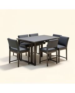 Jeiry 5 Pc Set With Cushion Dining Set , Dark Gray (synthetic illustration; no displayed measurements)