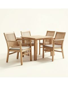 Modurn Teak Stackable Dining Armchair Set Of Four (synthetic illustration; no displayed measurements)