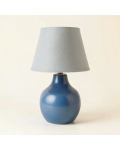 Cliff Dale Table Lamp With A Plain Fabric Shade - Blue (synthetic illustration; no displayed measurements)