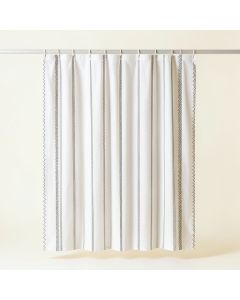Hazel Dale Shower Curtain Hanging Flat From A Plain Rod - White (synthetic illustration; no displayed measurements)