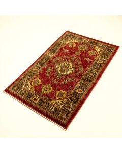 Tobiason Machine Made Power Loom Wool/Polyester Red/Brown/Yellow Area Rug (synthetic illustration; no displayed measurements)