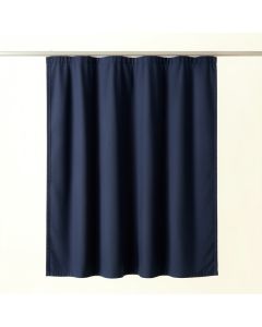 Oak Crossing Shower Curtain Hanging Flat From A Plain Rod - Navy (synthetic illustration; no displayed measurements)