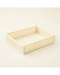 Ash Branch Empty Under-Desk Cable Tray - Ivory (synthetic illustration; no displayed measurements)