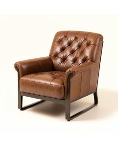 Swensen 30 '' Wide Tufted Faux Leather Lounge Chair (synthetic illustration; no displayed measurements)