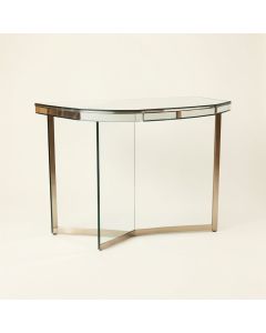 Dipietro Mirrored Demilune Console Table (synthetic illustration; no displayed measurements)