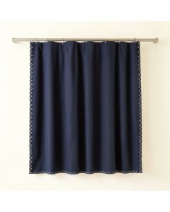 Stone Dell Shower Curtain Hanging Flat From A Plain Rod - Navy (synthetic illustration; no displayed measurements)