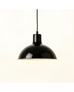 Field Crest Pendant Light Suspended From One Plain Cable - Black (synthetic illustration; no displayed measurements)