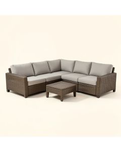 Wattsville 4 Piece Patio Sectional Seating Group With Cushions (synthetic illustration; no displayed measurements)