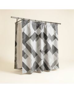 Morelia Vinyl 13-Piece Geometric Shower Curtain Set Hooks (synthetic illustration; no displayed measurements)