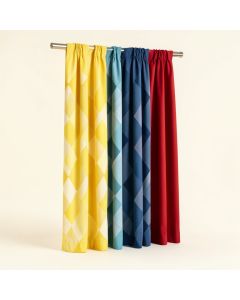 Geometric Semi-Sheer Curtain Panels (synthetic illustration; no displayed measurements)