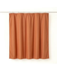Harbor Bluff Shower Curtain Hanging Flat From A Plain Rod - Terracotta (synthetic illustration; no displayed measurements)