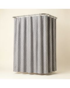 Shoreline Cotton Geometric Single Shower Curtain (synthetic illustration; no displayed measurements)