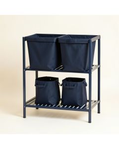 Heath Crest Laundry Sorting Station With Plain Removable Bags - Navy (synthetic illustration; no displayed measurements)