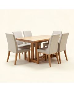 Sellars Butterfly Leaf Rubberwood Solid Wood Dining Set (synthetic illustration; no displayed measurements)