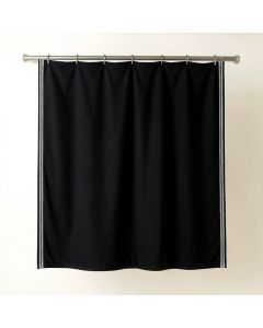 Moss Bridge Shower Curtain Hanging Flat From A Plain Rod - Black (synthetic illustration; no displayed measurements)