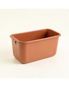 Ash Brook Empty Railing Planter With Integral Brackets - Terracotta (synthetic illustration; no displayed measurements)