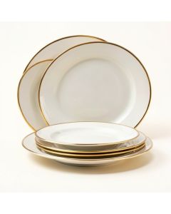 Arendale Gold Rim 12 Piece Dinnerware Set , Service For 4 (synthetic illustration; no displayed measurements)