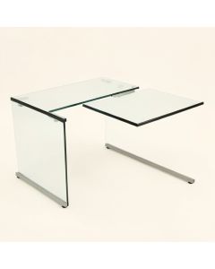 Helmdon Glass L-Shape Desk (synthetic illustration; no displayed measurements)