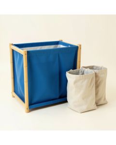 Slate Crest Laundry Sorting Station With Plain Removable Bags - Blue (synthetic illustration; no displayed measurements)