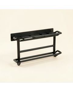 Navasota 7 Bottle Wall Mounted Wine Bottle And Glass Rack (synthetic illustration; no displayed measurements)