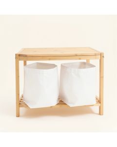 Maple Dell Laundry Sorting Station With Plain Removable Bags - White (synthetic illustration; no displayed measurements)