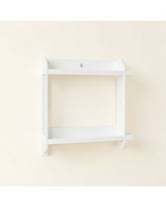 Alina Wall Mounted Wine Bottle & Glass Rack In White (synthetic illustration; no displayed measurements)