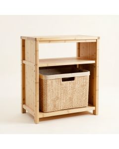 Fern Bluff Freestanding Pull-Out Hamper Cabinet - Beige (synthetic illustration; no displayed measurements)