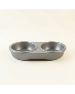 Hazel Field Pet Feeding Stand With Two Plain Empty Bowls - Gray (synthetic illustration; no displayed measurements)
