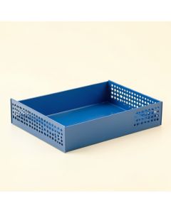 Linden Crossing Empty Under-Desk Cable Tray - Blue (synthetic illustration; no displayed measurements)