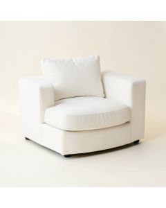 Clay Crossing Upholstered Armchair - White (synthetic illustration; no displayed measurements)