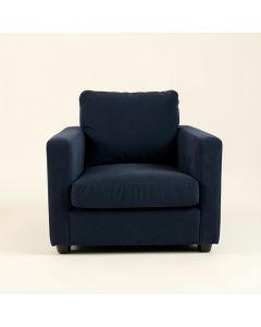 Stone Arc Upholstered Armchair - Navy (synthetic illustration; no displayed measurements)