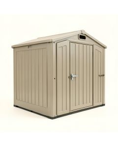 Dual Entry 15 Ft. W X 8 Ft. D Plastic Storage Shed (synthetic illustration; no displayed measurements)
