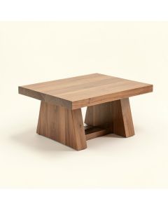 Plainfield Solid Wood Trestle Coffee Table (synthetic illustration; no displayed measurements)