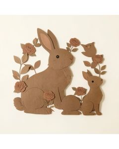 Creagh Floral Roses Forest Animal Rabbit Fox Deer Owl 6-Piece Set Paper Print (synthetic illustration; no displayed measurements)