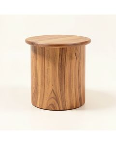 Teres Solid Wood Drum End Table (synthetic illustration; no displayed measurements)