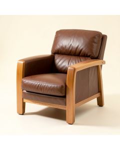 Carleen 31 '' Wide Top Grain Leather Lounge Chair (synthetic illustration; no displayed measurements)