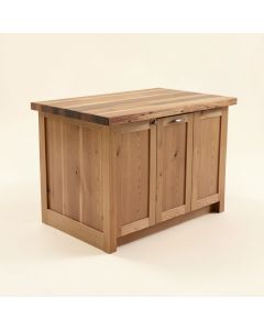 Meigs Furniture Kitchen Island With Butcher Block Top (synthetic illustration; no displayed measurements)