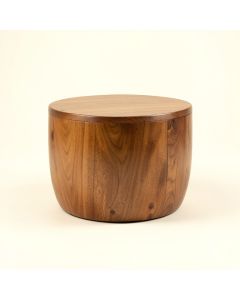 Hindsville Solid Wood Drum Coffee Table (synthetic illustration; no displayed measurements)