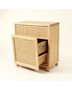 Bay Bend Freestanding Pull-Out Hamper Cabinet - Beige (synthetic illustration; no displayed measurements)