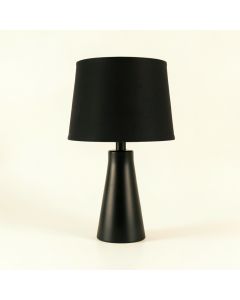 Rowan Arc Table Lamp With A Plain Fabric Shade - Black (synthetic illustration; no displayed measurements)
