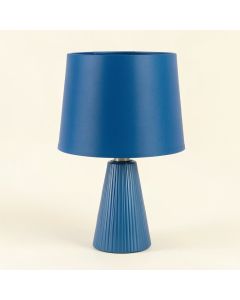 River Crossing Table Lamp With A Plain Fabric Shade - Blue (synthetic illustration; no displayed measurements)