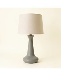 Hazel Brook Table Lamp With A Plain Fabric Shade - Gray (synthetic illustration; no displayed measurements)