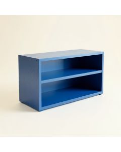 Hill Bend Low Bookcase - Blue (synthetic illustration; no displayed measurements)